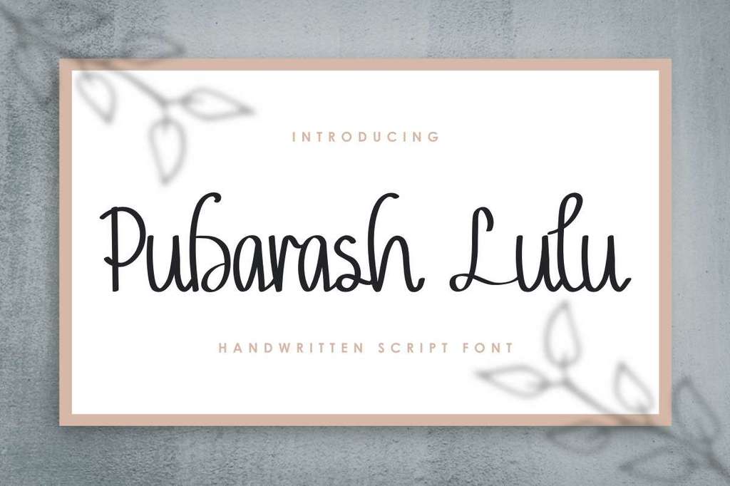 Pubarash Lulu Demo Font website image