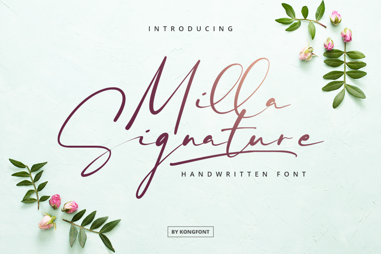 Milla Signature Font website image