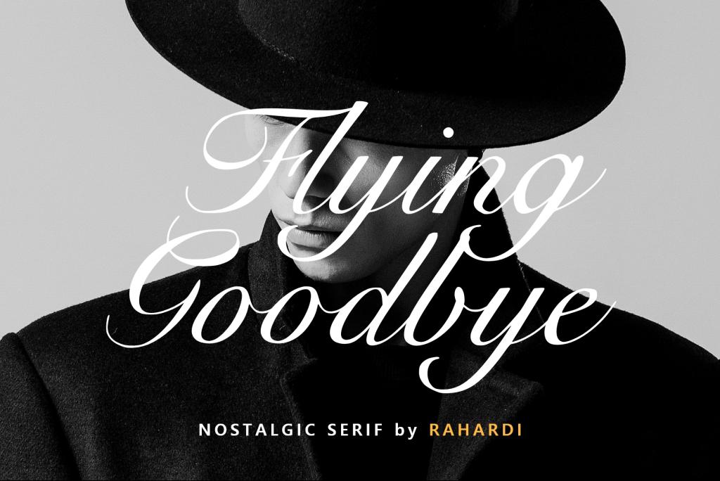 Flying Goodbye Font website image