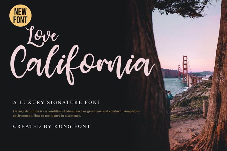 Love California Font website image