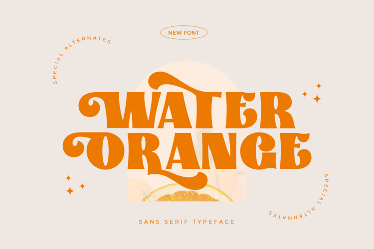 Water Orange Font website image