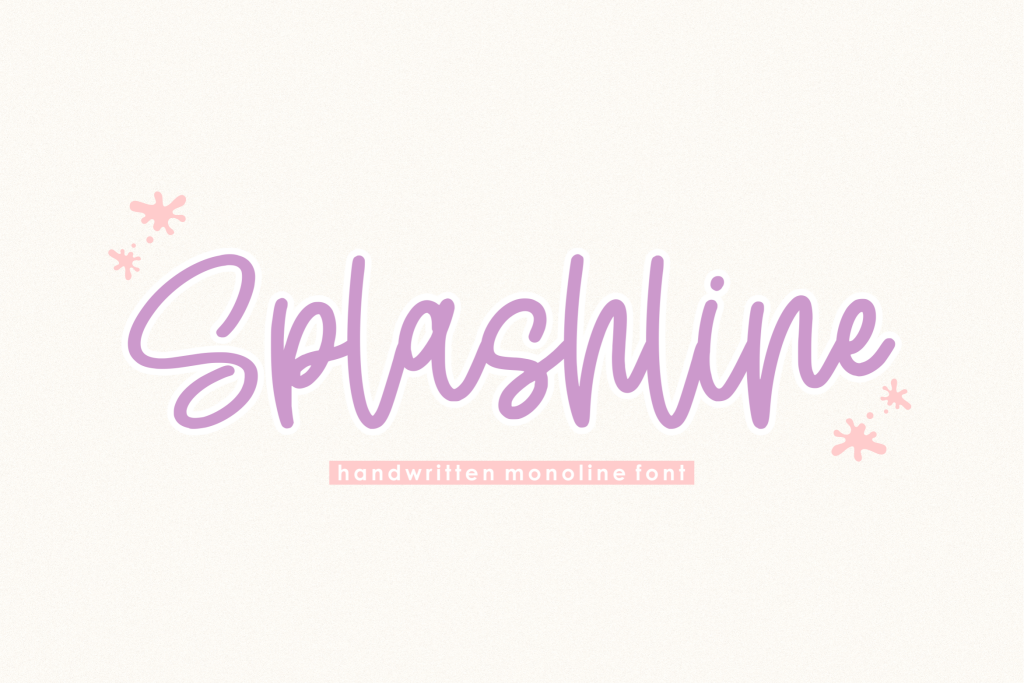 Splashline Font website image
