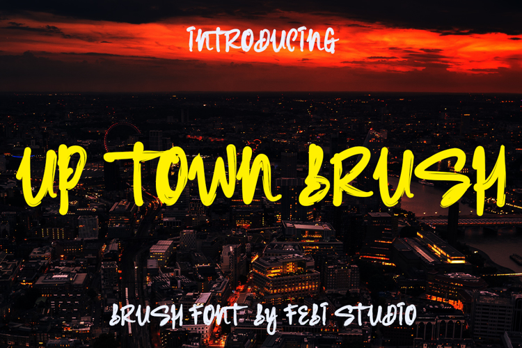 Up Town Brush Font website image