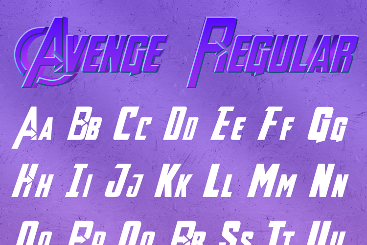 Avenge Font website image