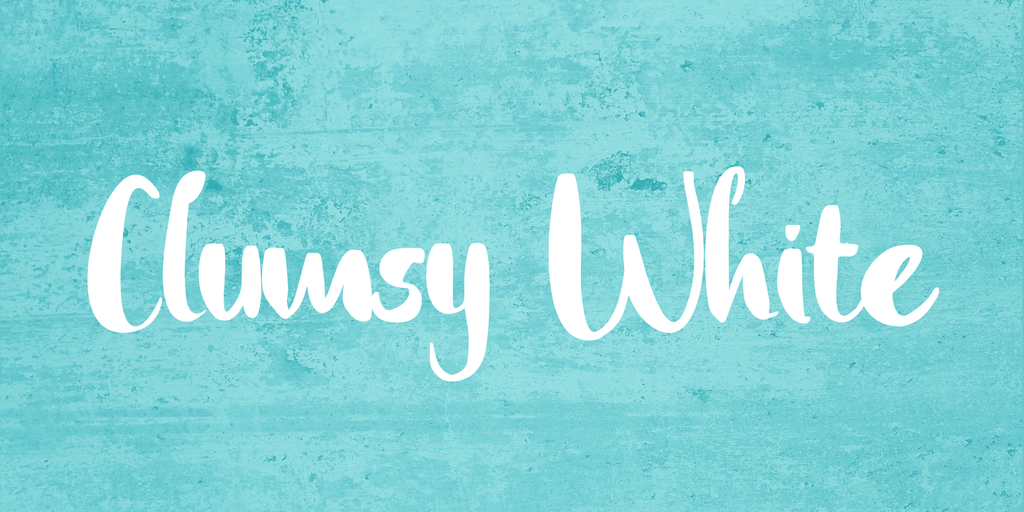 Clumsy White Font website image