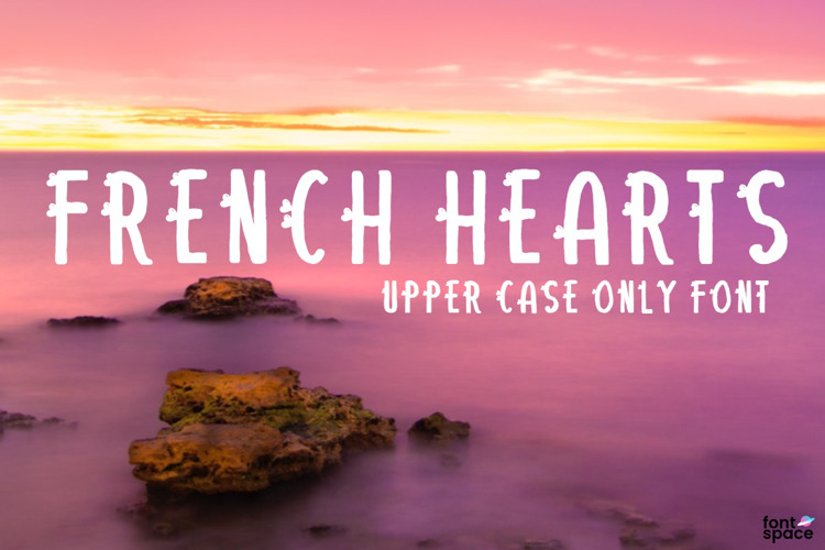 French Hearts Font website image