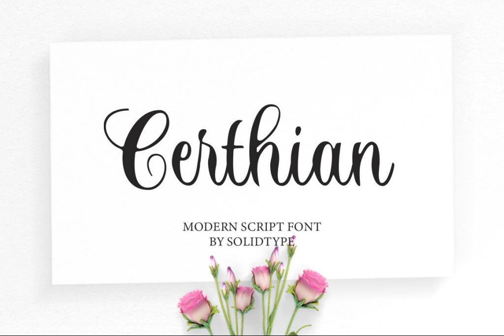 Certhian Script Font website image