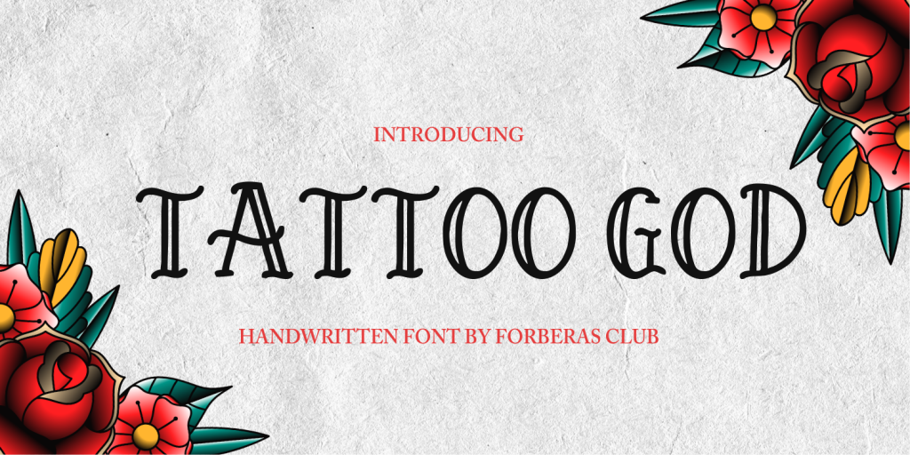 tattoo god demo Font website image