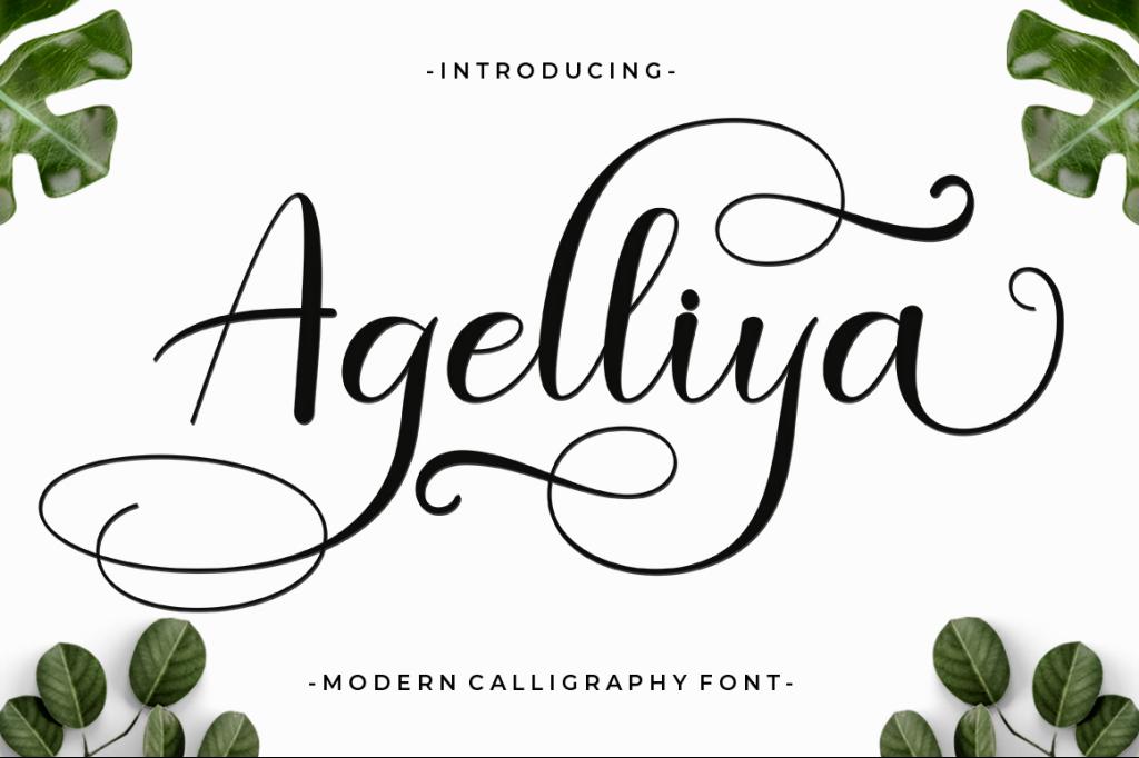 Agelliya Script Font website image