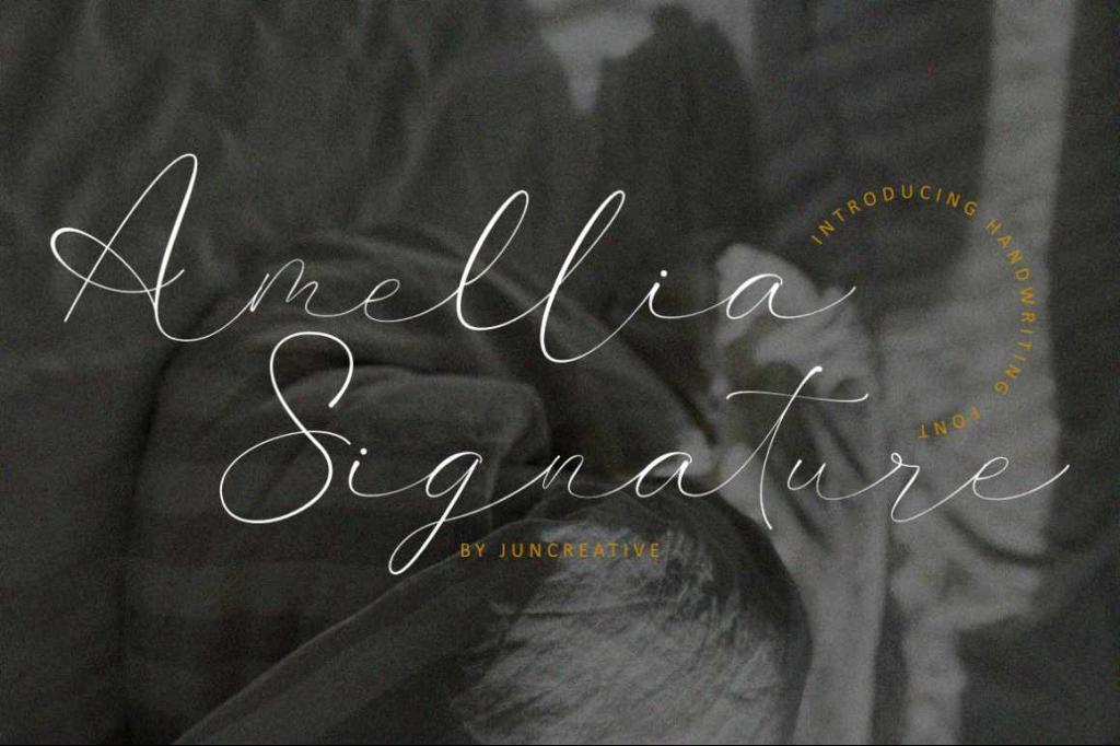 Amellia Signature Font website image