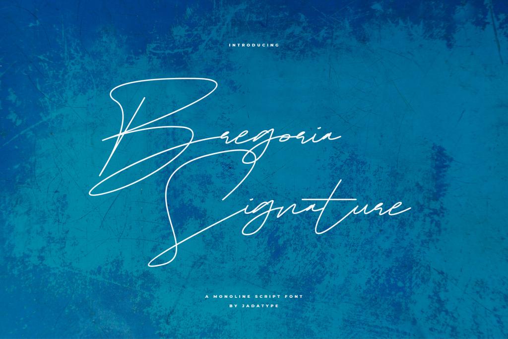 Bregoria Signature Font website image