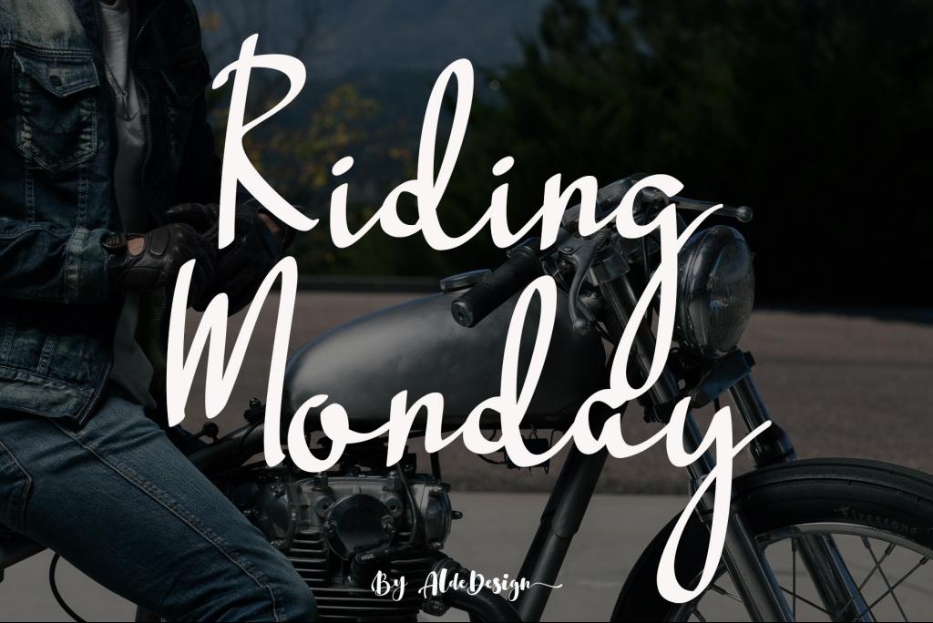 Riding Monday Font website image