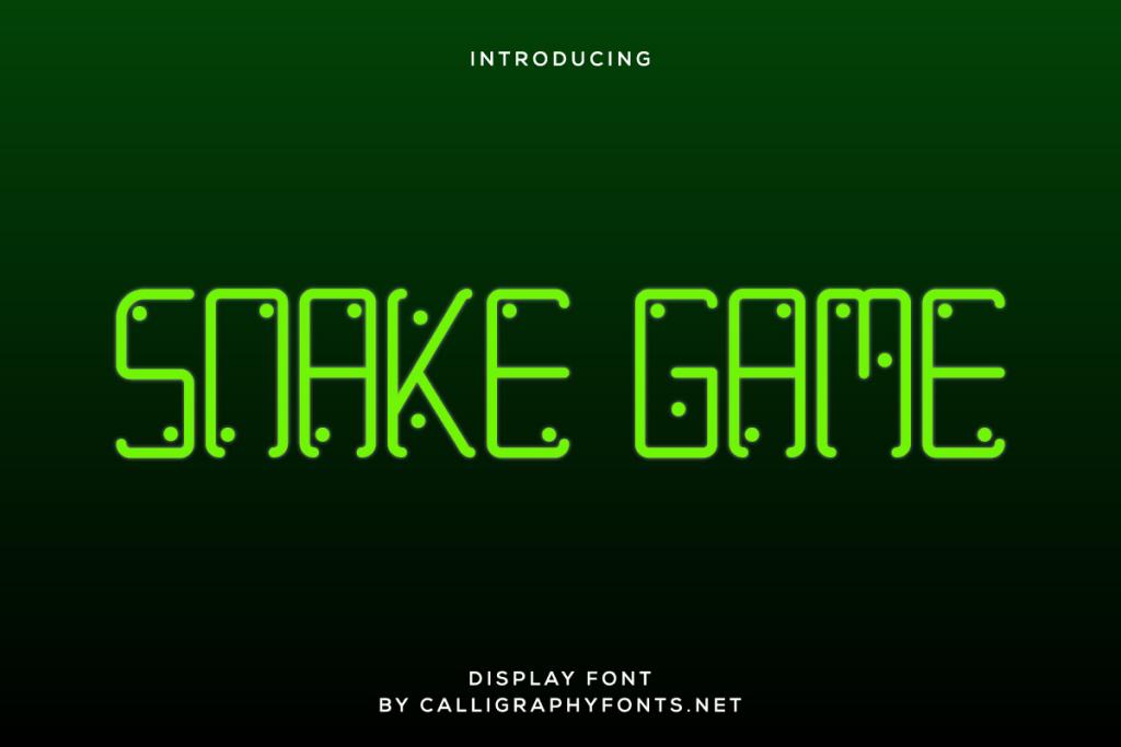 Snake Game Demo Font website image