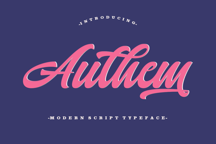 Authem Script Font website image