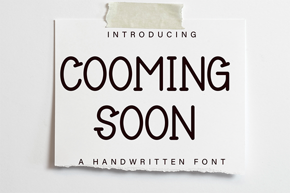 Cooming Soon Font website image