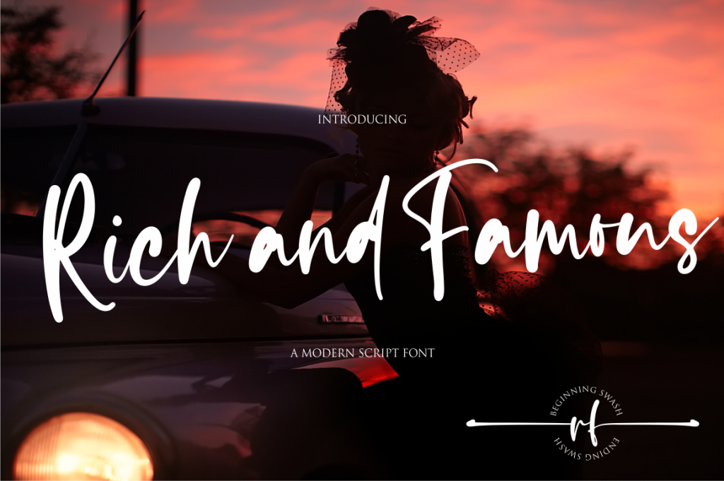 Rich and Famous Font website image