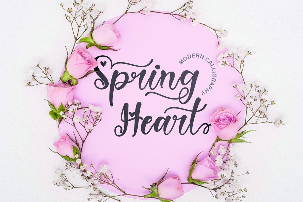 Spring Heart Font website image