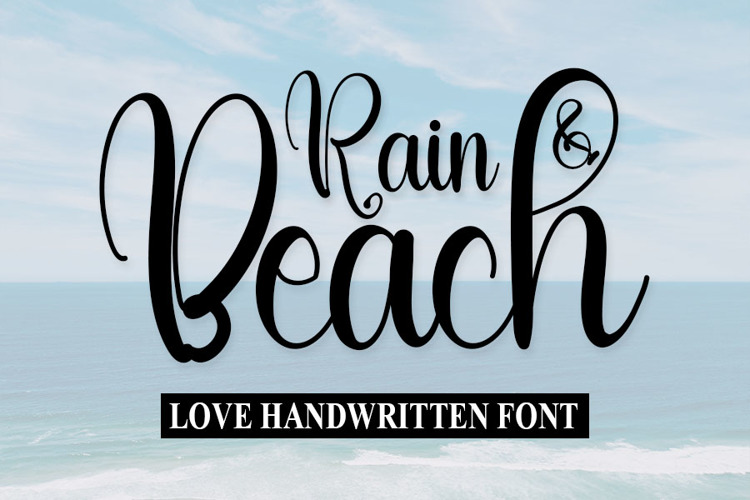 Rain And Beach Font website image
