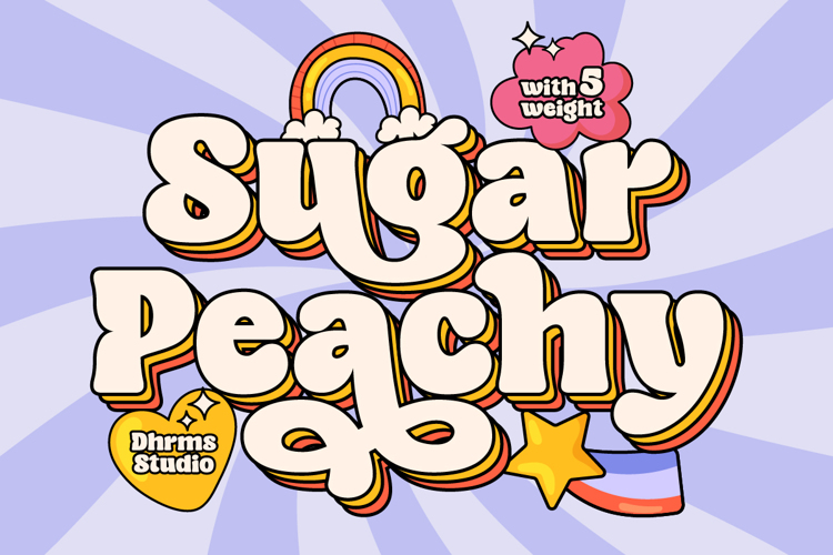 Sugar Peachy Black Font website image