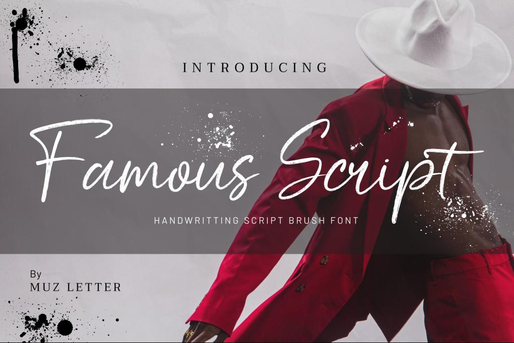 Famous Script Font website image