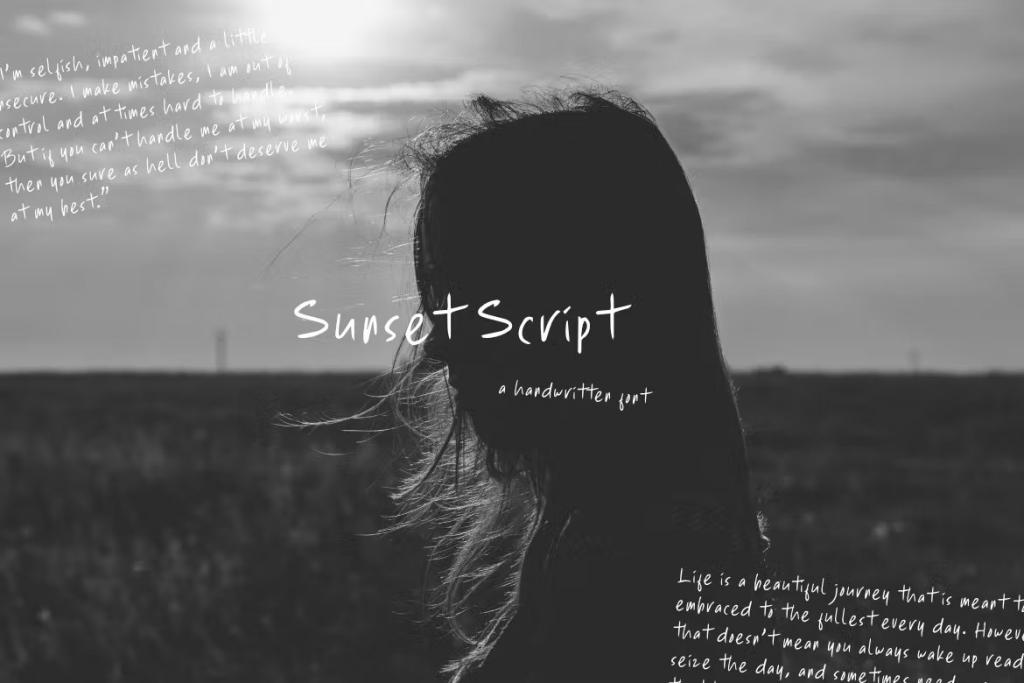 Sunset Script Font website image