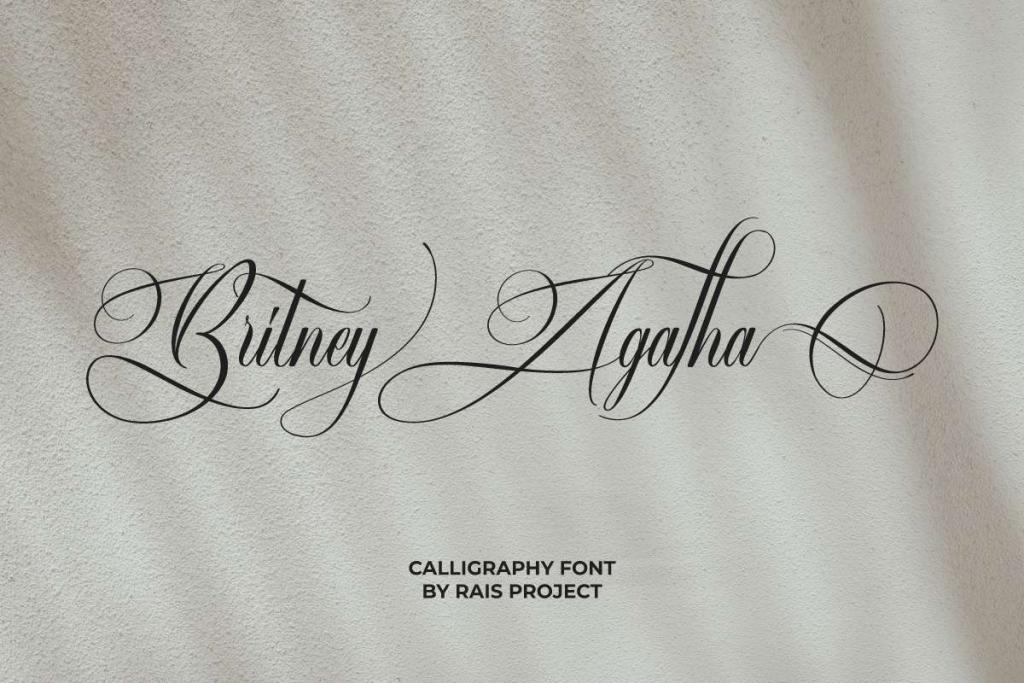 Britney Agatha Demo Font website image