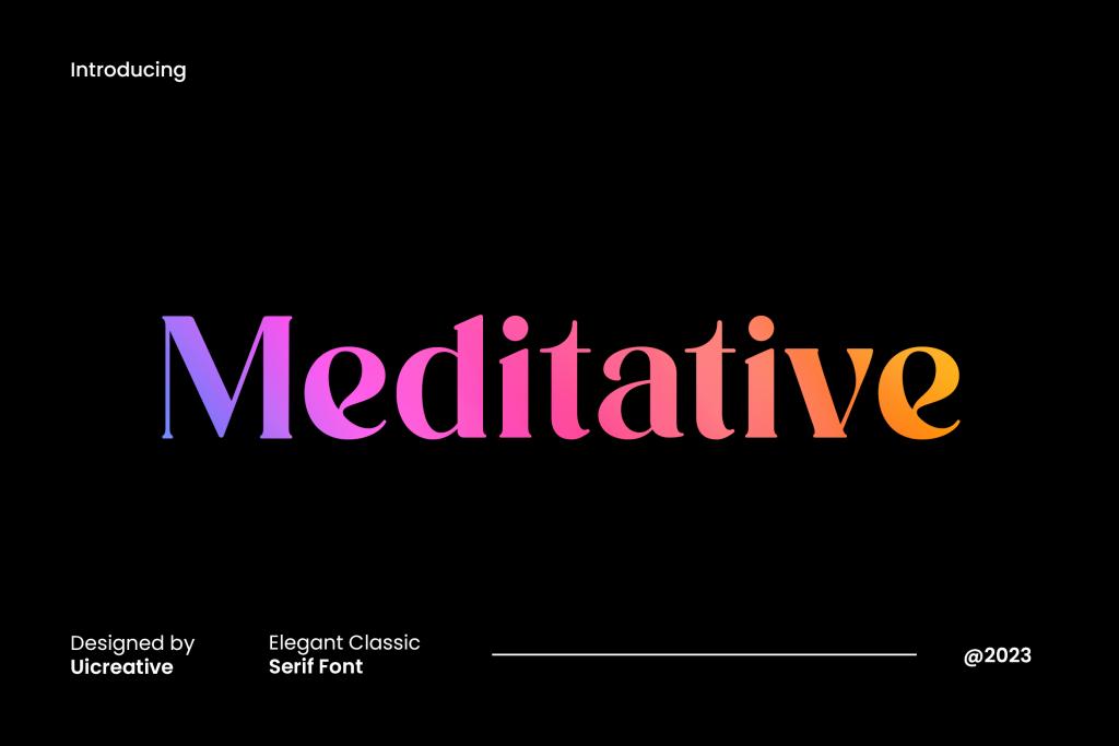 Meditative Font website image