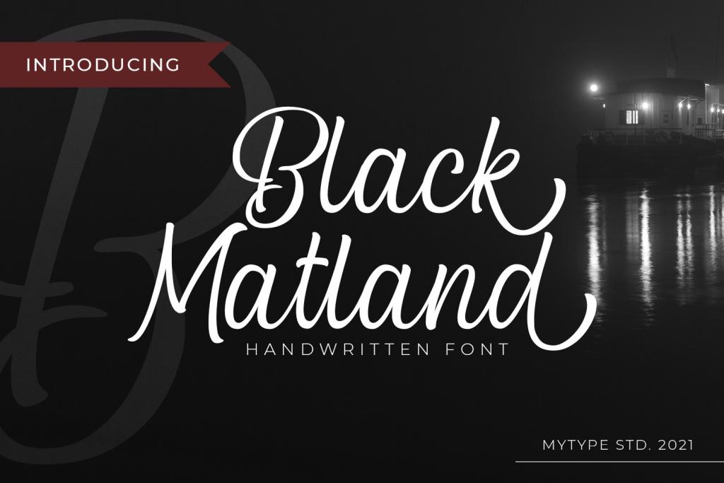 Black Matland Font website image