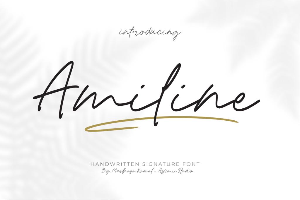 Amiline Font website image