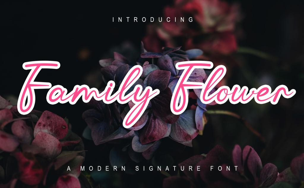 Family Flowers Font website image