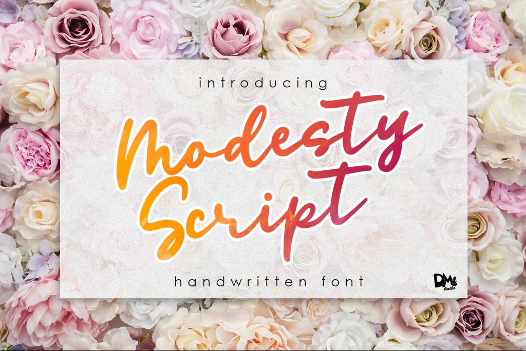Modesty Script Font website image