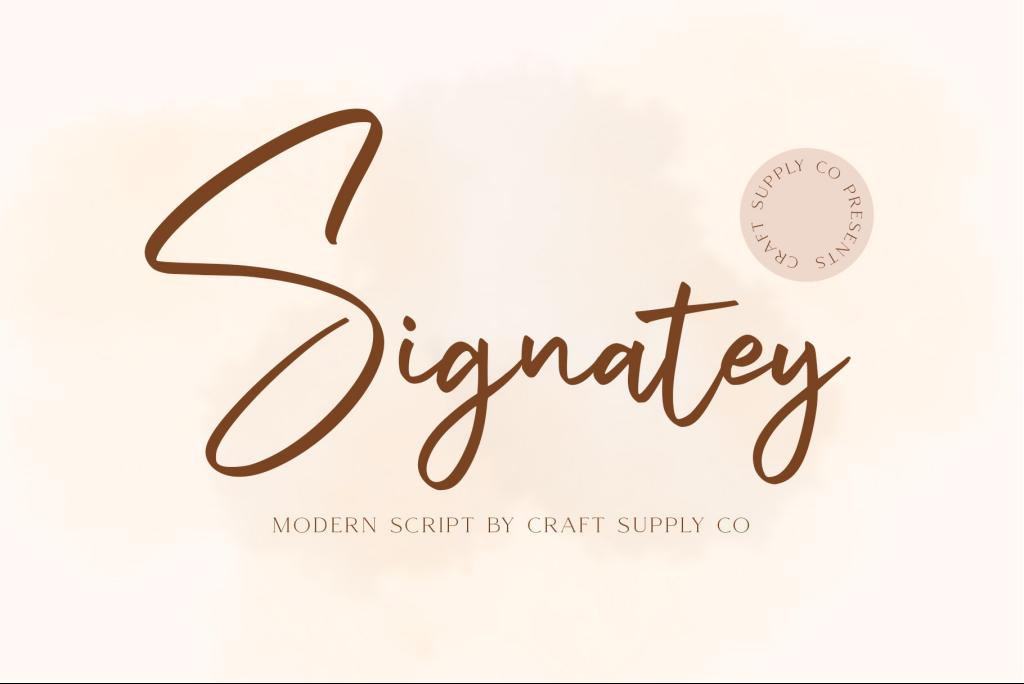 Signatey Free Font Family website image
