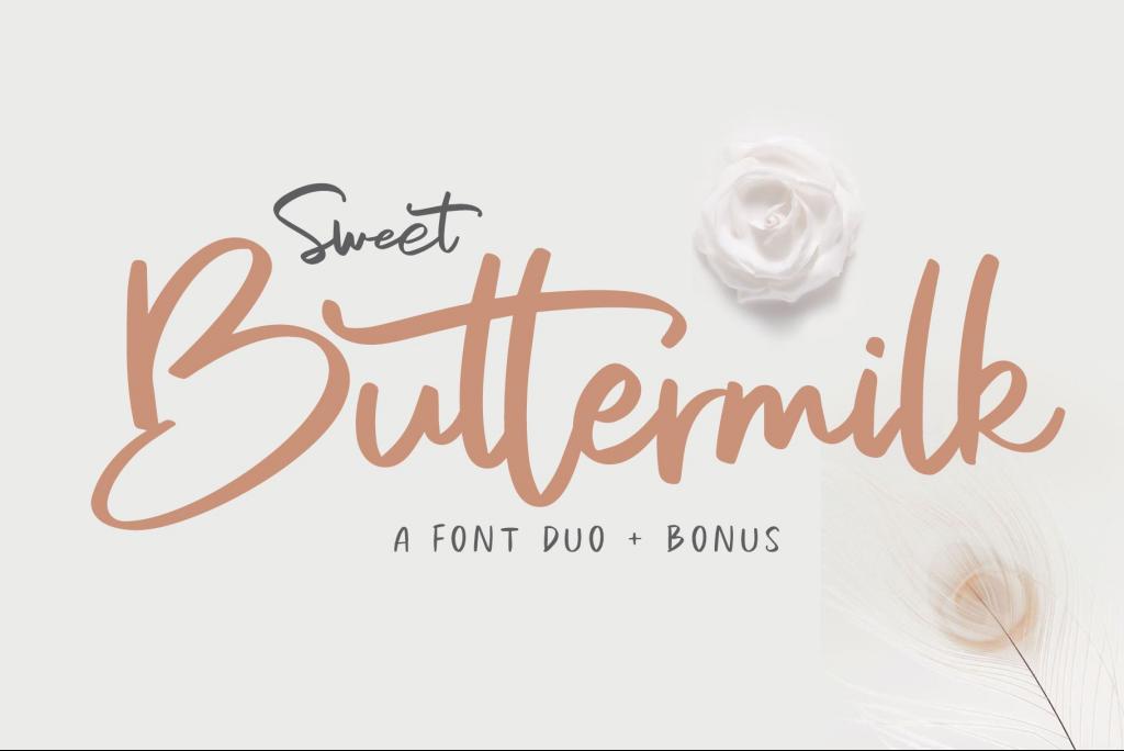 Sweet Buttermilk Script Font website image