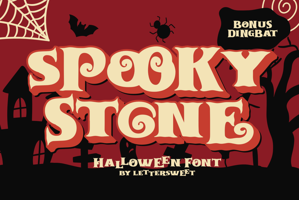 Spooky Stone Font website image