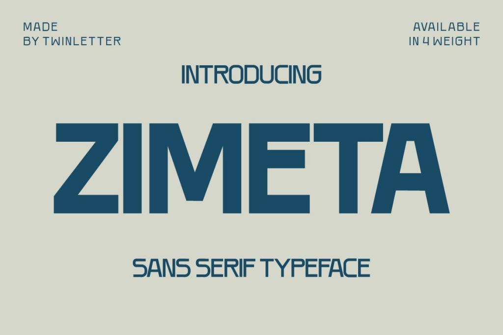 ZIMETA Font Family website image