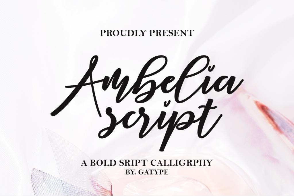 Ambelia Script Font website image