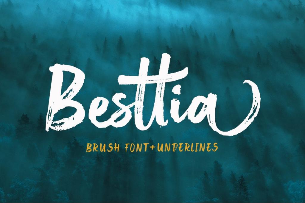 Besttia Brush Font website image