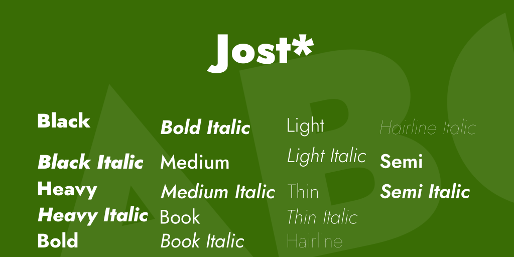 Jost* Font Family website image