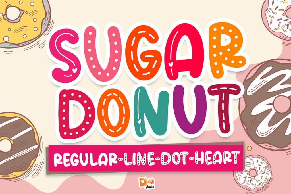 Sugar Donut Line Font website image