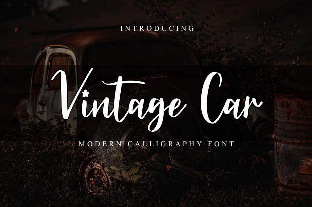 Vintage Car Font website image
