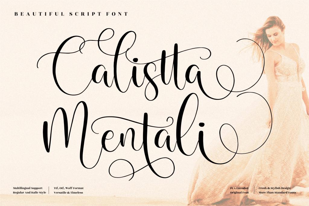 Calistta Mentali Font Family website image