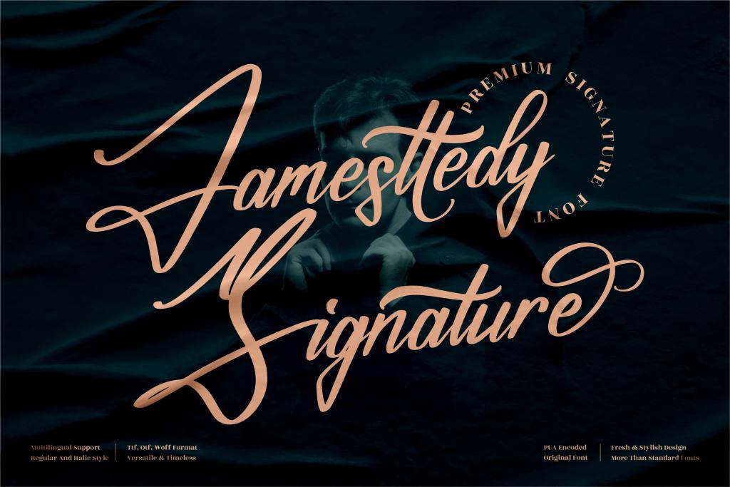 Jamesttedy Signature Font Family website image