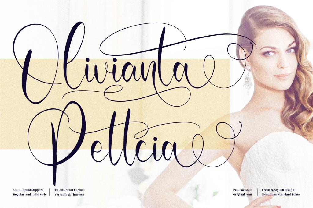 Olivianta Pettcia Font Family website image