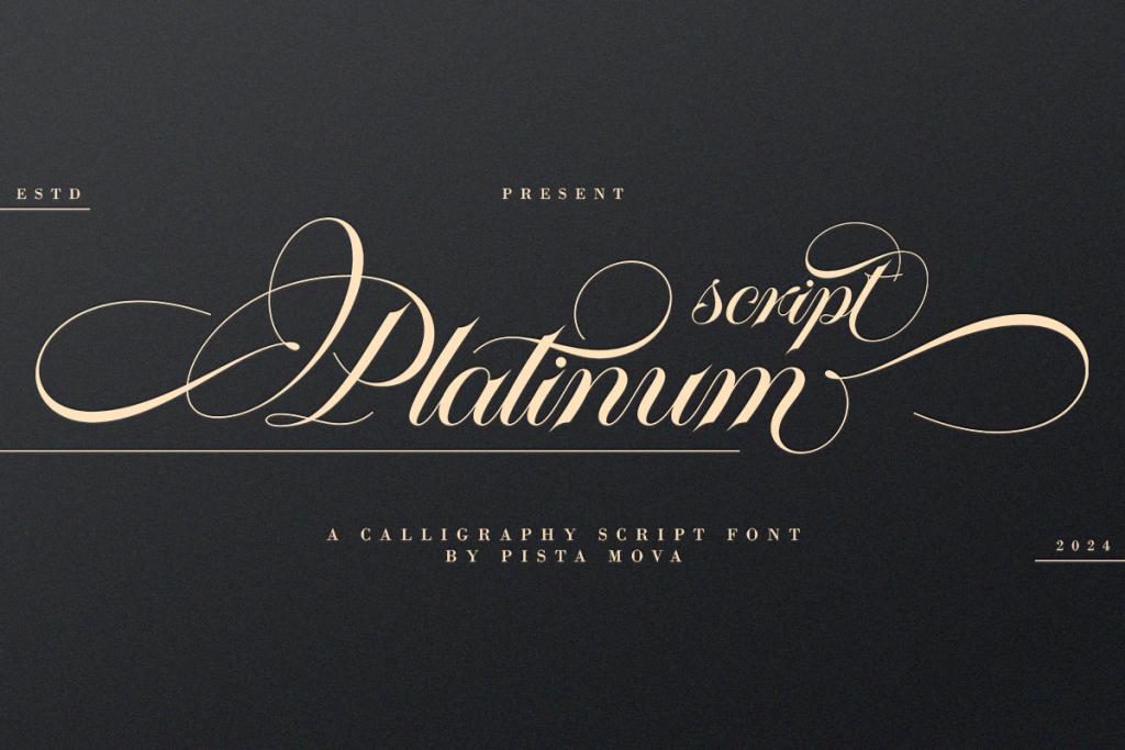 Platinum script Font website image