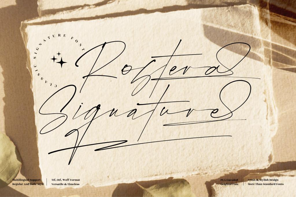 Rostera Signature Font Family website image