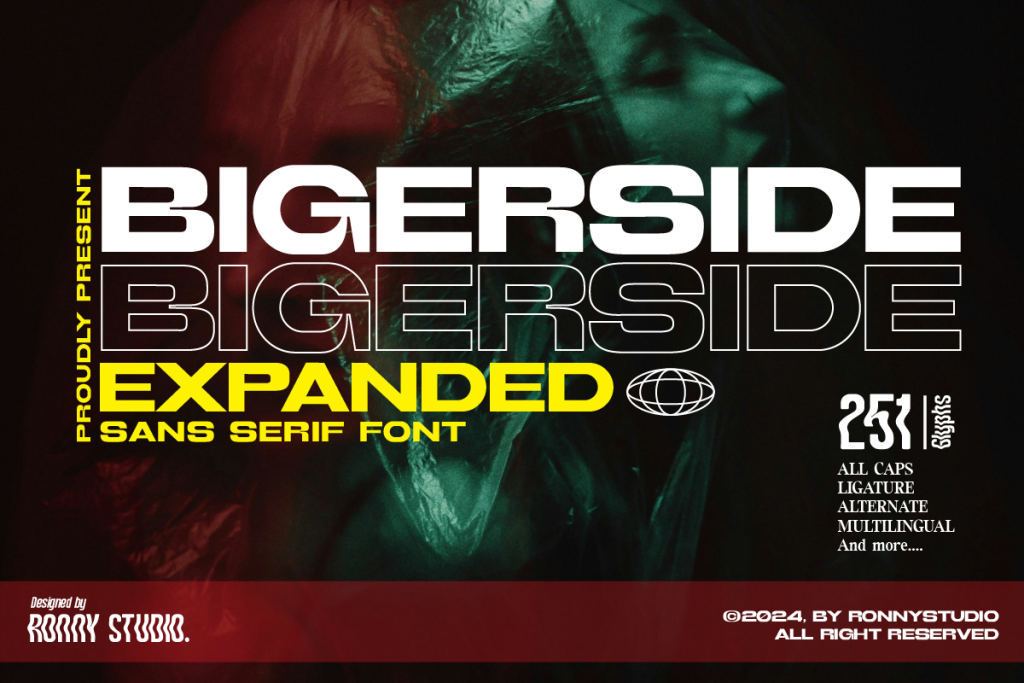 Bigerside Expanded Font website image