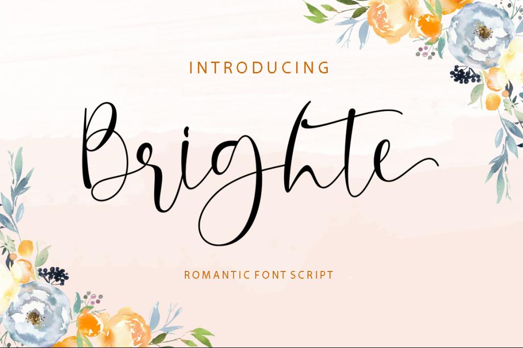 Brighte Script Font website image