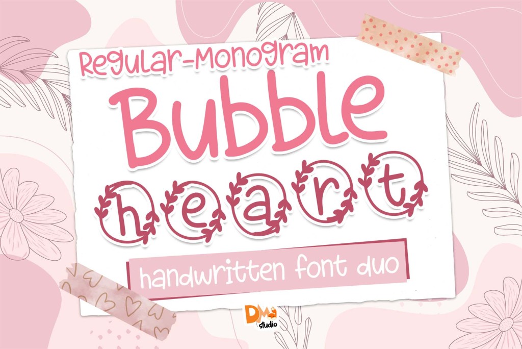 Bubble Heart Monogram Font website image