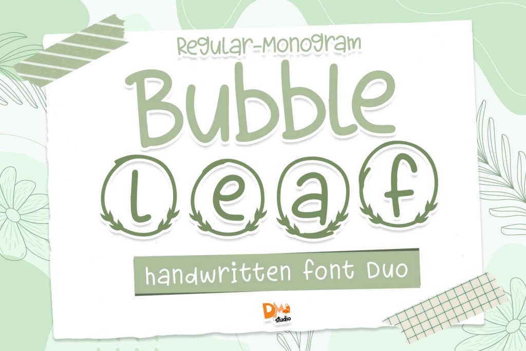 Bubble Leaf Monogram Font website image
