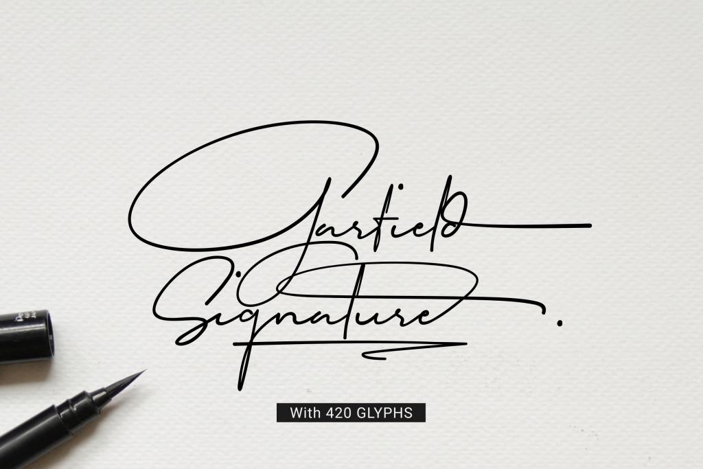 Garfield Signature Font website image